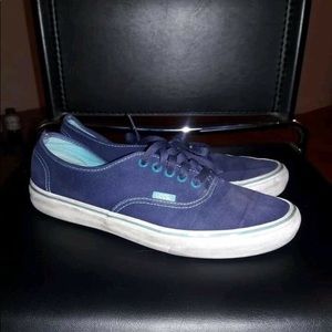 Navy Blue Vans with Light Blue eyelets